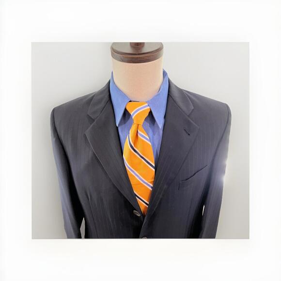 GIORGIO ARMANI BLACK LABEL MENS DARK BLUE BLAZER 42R MADE IN ITALY GREAT COND!!